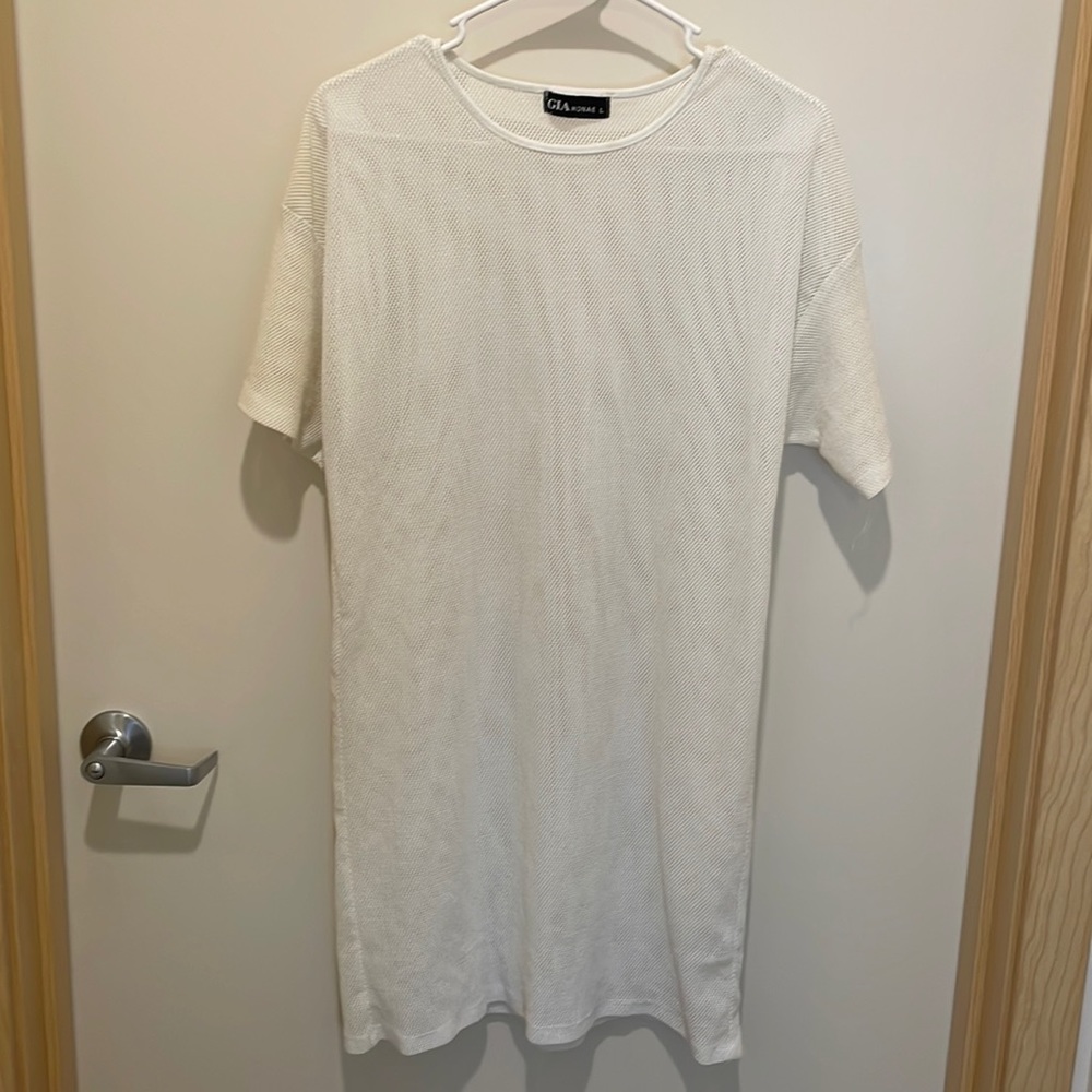 White fish net dress